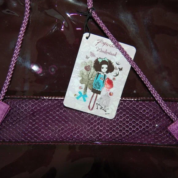 Paperchase Wonderland 2013, Back to School Purple Backpack, 12" Wide x 17" Tall - Picture 6 of 10